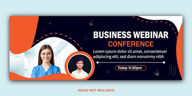 business webinar facebook cover design banner invitation conference live program social media post