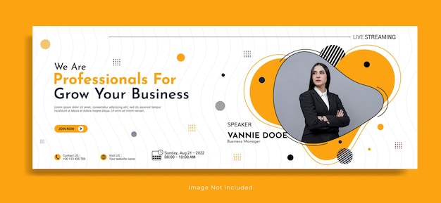 Business webinar horizontal banner template design