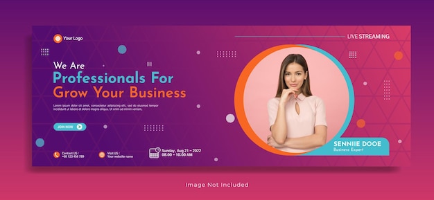 Business webinar horizontal banner template design