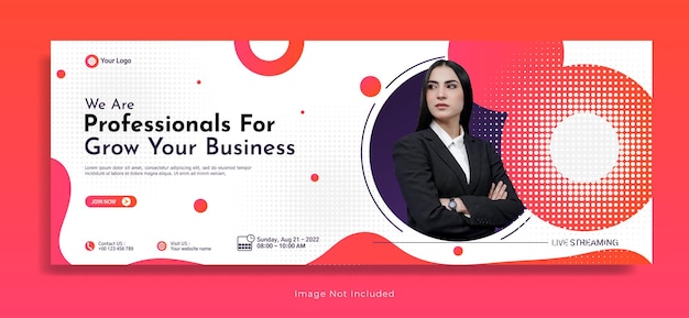 Business webinar horizontal banner template design