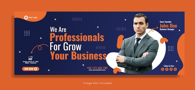 Business webinar horizontal banner template design