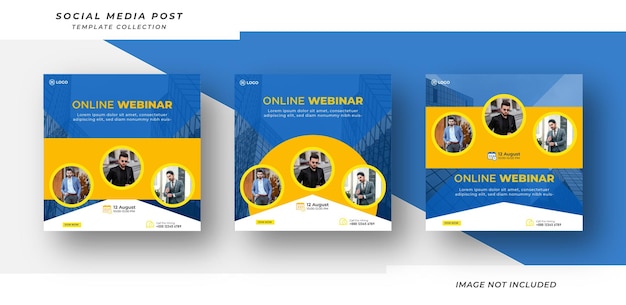 Business webinar marketing social media post template