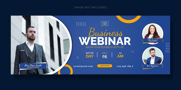 Business webinar social media cover template