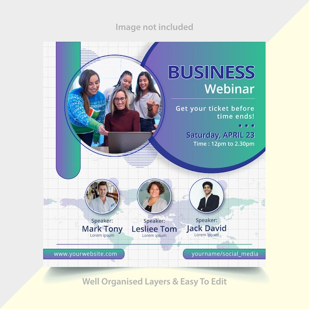 Business Webinar Social Media Post Template Banner