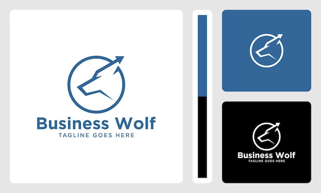 business wolf head vector logo