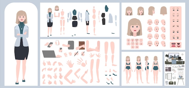 Business woman avatar creation suitable for animation