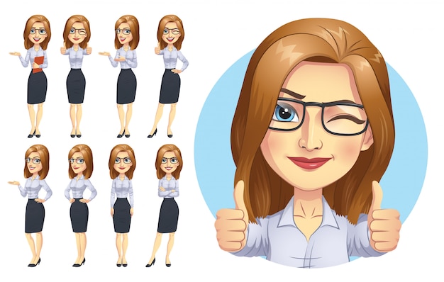 Business Woman Character Set