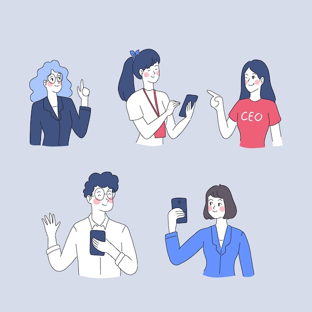 Business woman and man character illustration