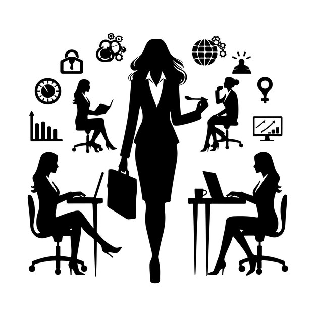 Vector business woman silhouette vector a business woman vector silhouette isolated white background