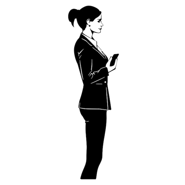 Vector business woman silhouette vector illustration