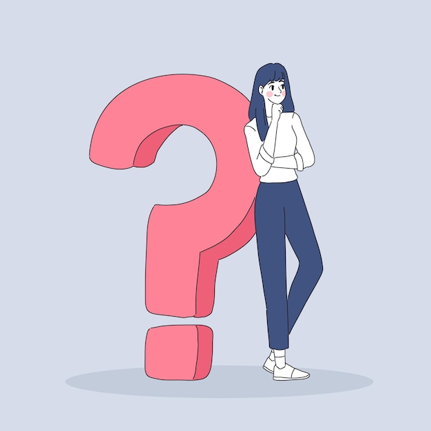 Business woman with question mark illustration