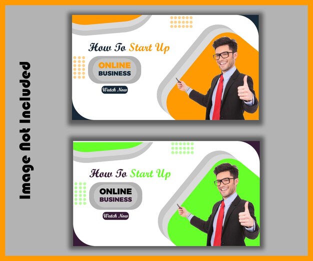 Business YouTube thumbnail video thumbnail or web banner template