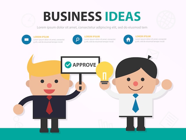 Businessman approve to idea infographic