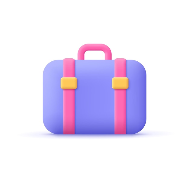 Businessman briefcase or schoolbag Education learning business finance concept 3d vector icon Cartoon minimal style