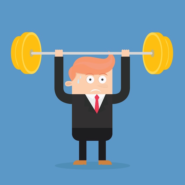 businessman character work hard concept vector design