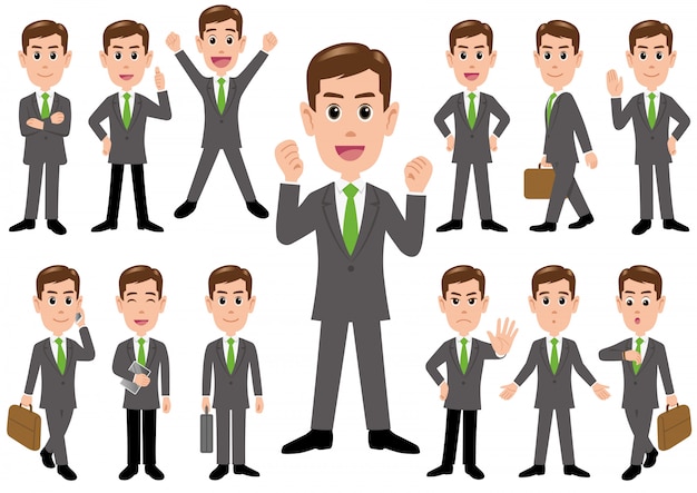 Businessman in different poses