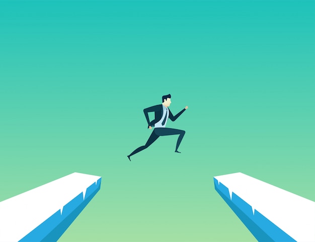 Businessman leader jump