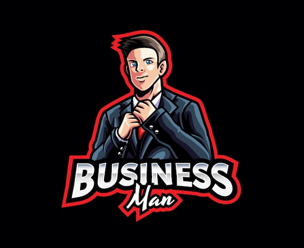 Businessman mascot logo design