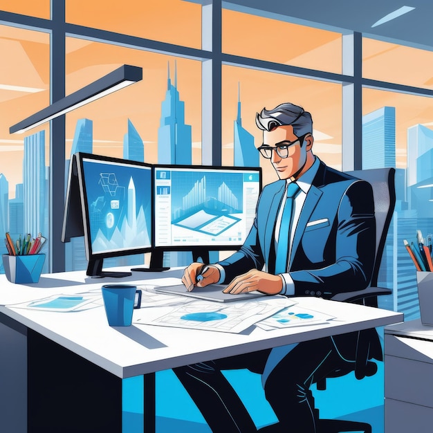 businessman in modern officebusinessman office