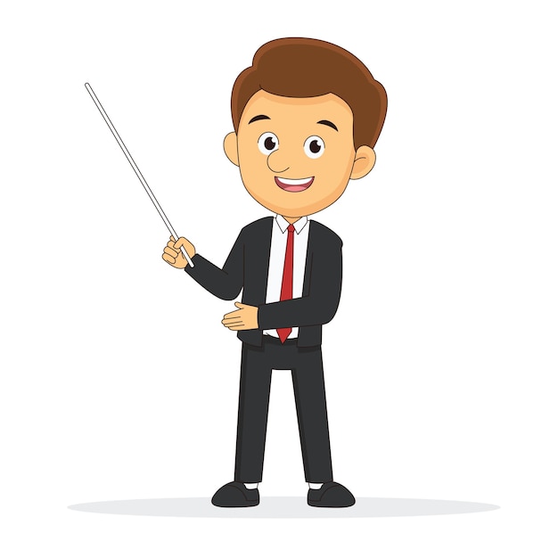 Businessman presenting with a pointer