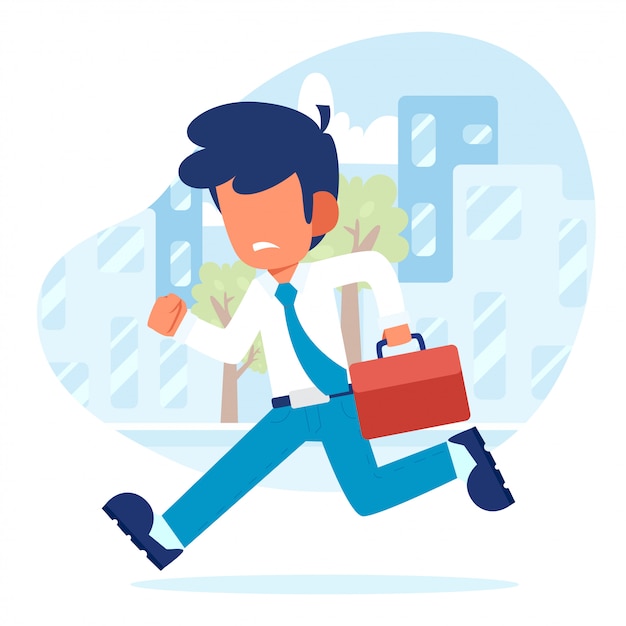 Businessman running