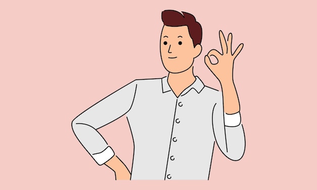 Businessman shows ok sign