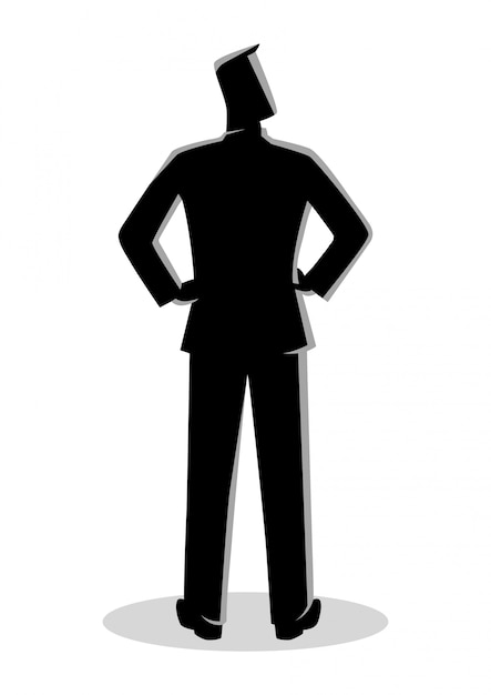 Businessman Silhouette Standing Back View