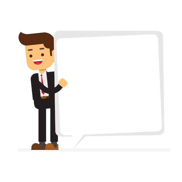 Businessman and speech bubble