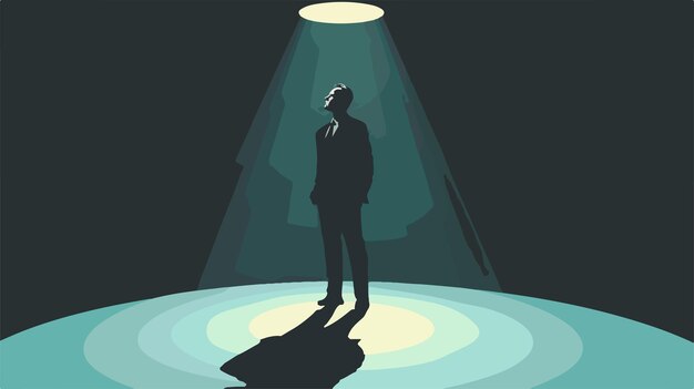 Vector businessman spotlight vector illustration for professional use