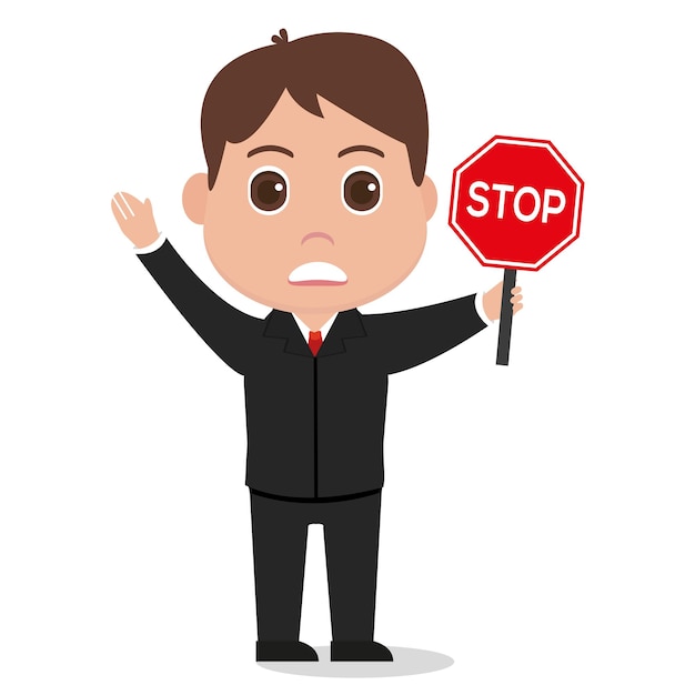 Businessman stop signal