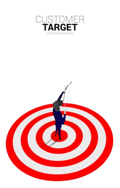 Businessman in suit shoot the arrow on dartboard Concept of perfect recruitment Human Resource put the right man on the right job