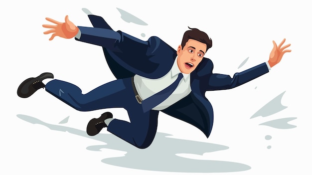 Businessman in Suit Slipping and Falling Workplace Accident