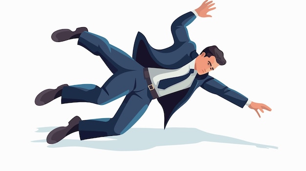 Businessman in Suit Slipping and Falling Workplace Accident