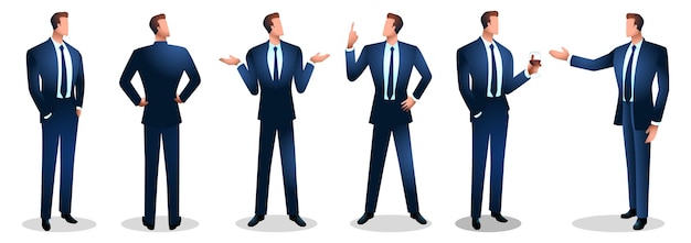 Businessman in various poses