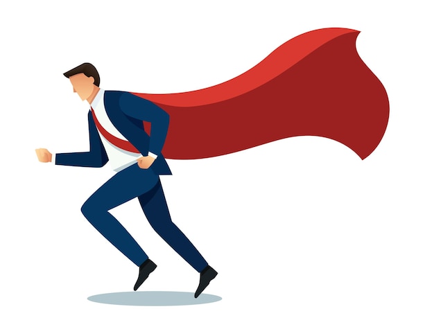 businessman with red cape vector illustration