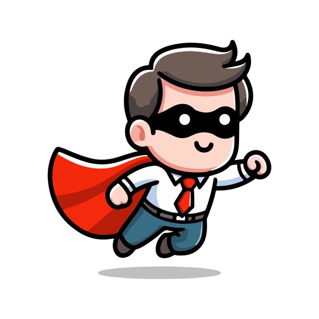 businessman with superhero cape