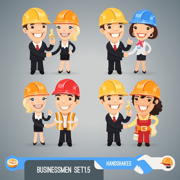 Businessmen Cartoon Characters Set