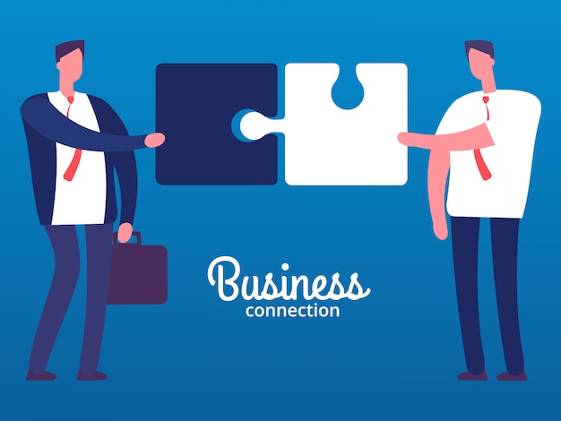 Vector businessmen connection illustration