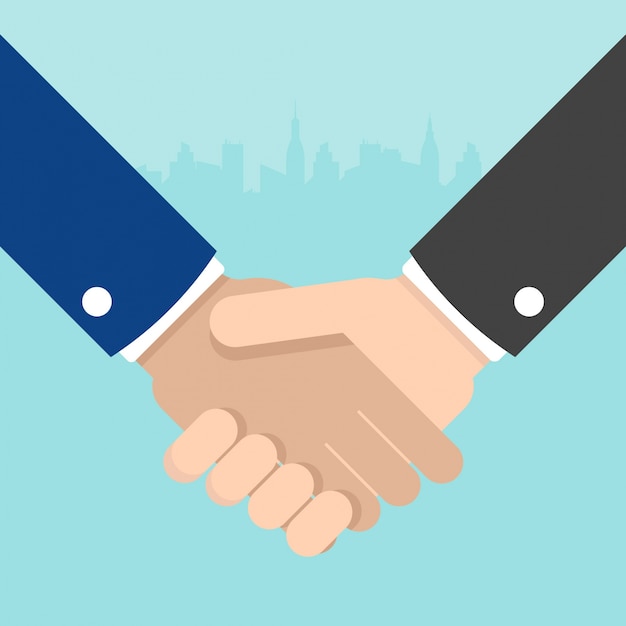 Businessmen Hand Shake Flat Design Illustration