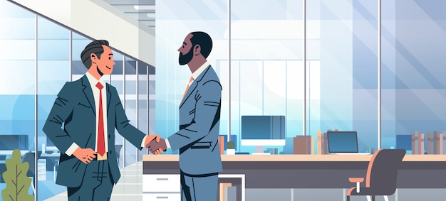 businessmen handshake agreement banner