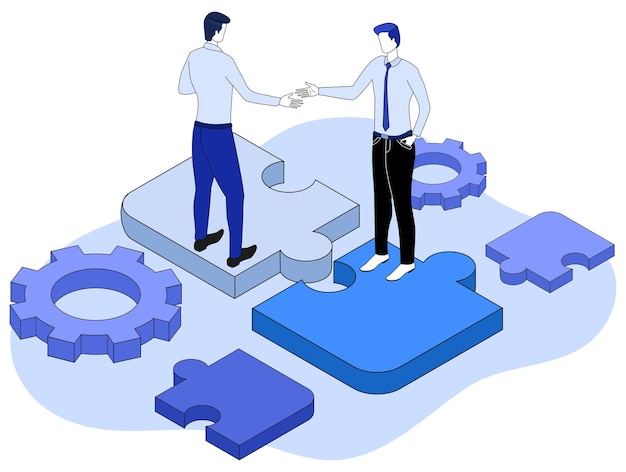 Businessmen make a dealBusiness negotiations and partnership and teamwork