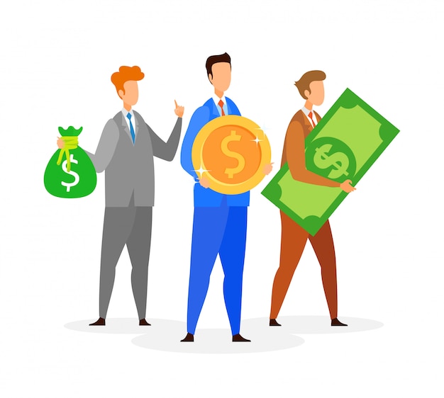 Businessmen in Suits Flat Vector Illustration