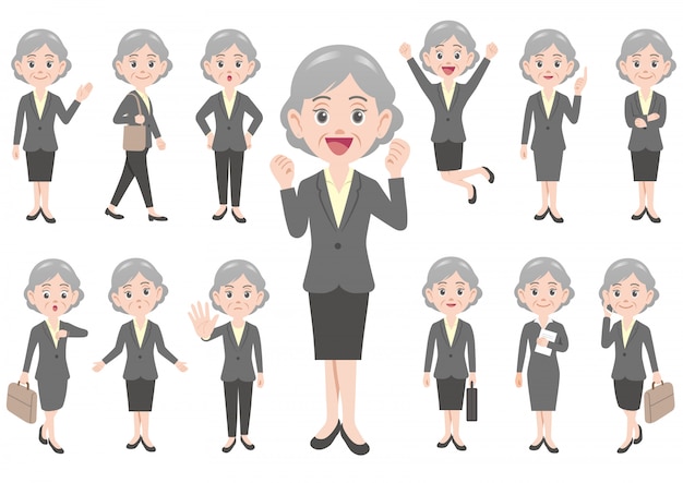 Businesswoman in different poses