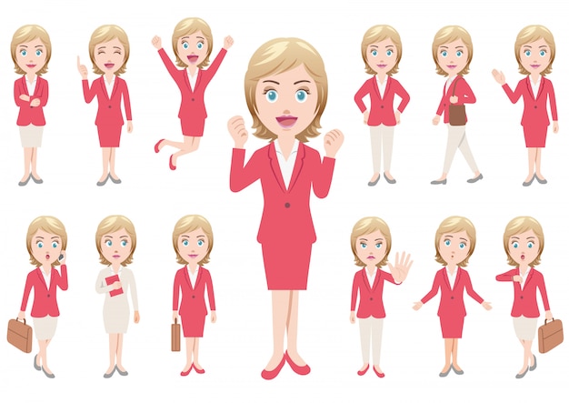 Businesswoman in different poses