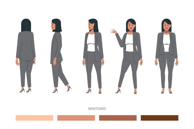 Businesswoman doing different angle poses