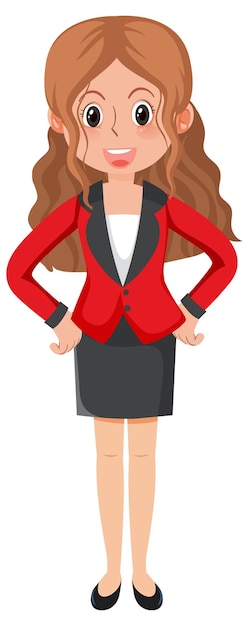 Vector businesswoman in red suit