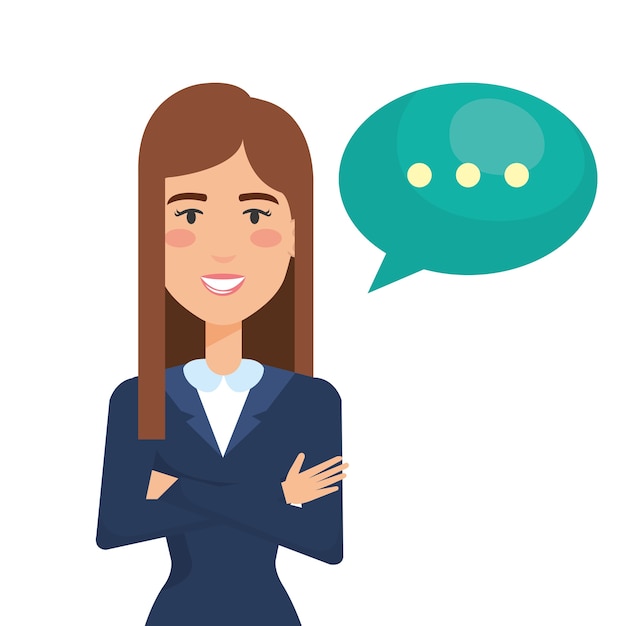 Businesswoman with speech bubble