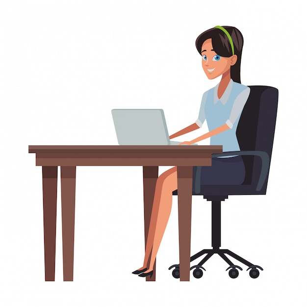 Businesswoman working cartoon