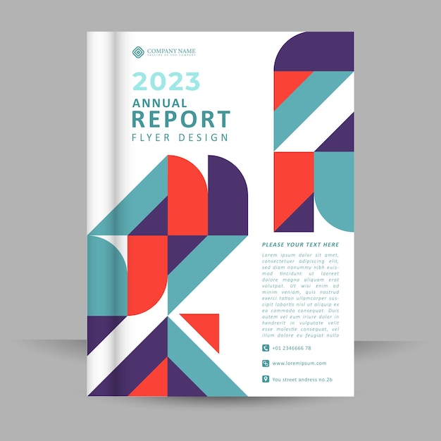 bussiness annual report flyer template geometric design