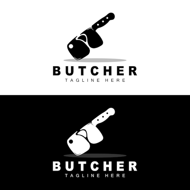 Butcher logo design Knife Cutting Tool Vector Template Product Brand Illustration Design For Butcher Farm Butcher Shop